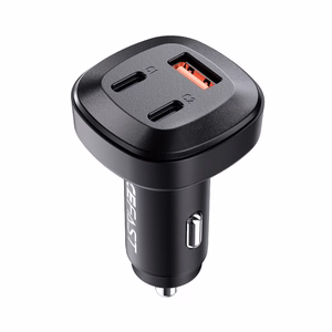 Acefast automobilinis įkroviklis 66W 2x USB Type C / USB, PPS, Power Delivery, Quick Charge 4.0, AFC, FCP, SCP juodas (B3 juodas)