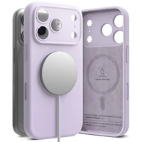 Ringke silikoninis magnetinis MagSafe dėklas telefonui iPhone 17 Pro Max - violetinis