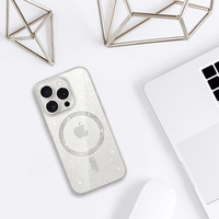 Blizgus magnetinis dėklas telefonui Iphone 14 Pro skaidrus