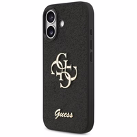 Guess Fixed Glitter Big 4G dėklas telefonui iPhone 17 - juodas