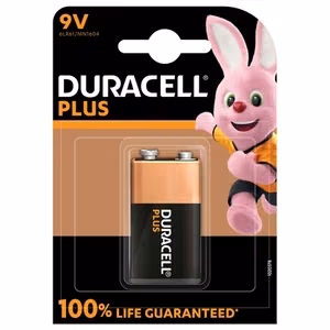 Duracell Plus MN1604 – šarminės 9 V baterijos, 1 vnt.
