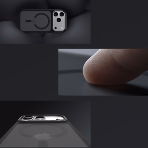 Benks Magnetic Mist dėklas su metaliniu rėmeliu (C.K.FF.AP.BK.0072) iPhone 18 Pro/17 Pro, juodas, su kameros valdymo mygtuku