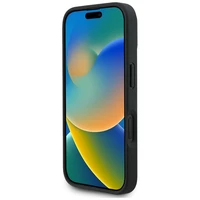 Karl Lagerfeld Grained Pattern & Logo MagSafe Dėklas for iPhone 16 - juodas