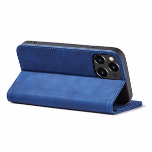 Magnet Fancy Case dėklas iPhone 14 Pro Max su flip cover wallet stand - mėlynos spalvos