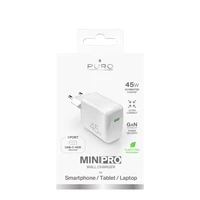 Puro Super Mini 45W PD GaN USB-C sieninis įkroviklis - baltas