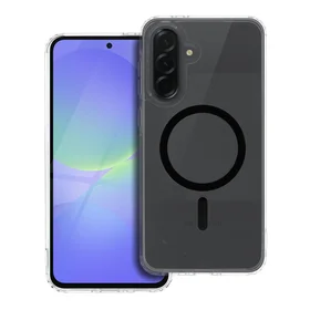 Dėklas telefonui Drop Glue spalvotos žiedinis magnētinis dangtelis suderinamas su MagSafe, skirtas SAMSUNG A36, juodas