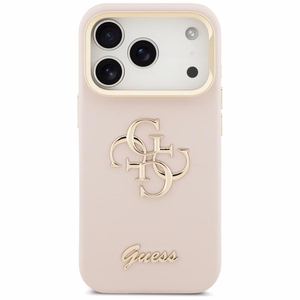 GUESS dėklas telefonui IPHONE 17 Pro GUHCP17LPCS4GSP (Grained PU Big 4G & Stand Camera) rožinė