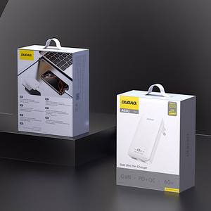 Dudao A65Q 65W GaN kelioninis sieninis įkroviklis USB-A / USB-C PD itin plonas EU / US – baltas