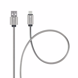 FORCELL F-ENERGY Metal C234 kabelis USB-A į Type-C QC3.0 66W 1 m sidabrinis