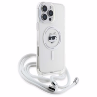 Karl Lagerfeld IML Choupette Head & Cord Magnetinis Dėklas iPhone 16 Pro Max - Skaidrus
