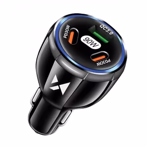 Automobilinis įkroviklis Wozinsky WCCCA juodas 90W (2xPD / 1xQC3.0)