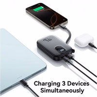 Power Bank Joyroom "JR-PBF17" juodas 10000mAh 22.5W (PD / QC3.0) + integruotas Type-C laidas