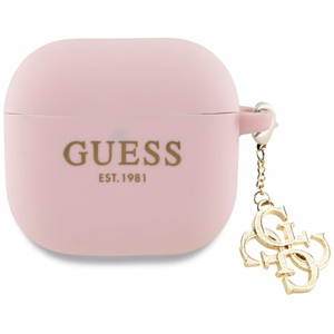 Guess Dėklas AirPods 4 Silikoninis 4G Charm rožinis