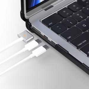 Tech-Protect SmartShell Pro dėklas MacBook Air 13" 2023-2025 M2 / M3 / M4 - permatomas ir juodas