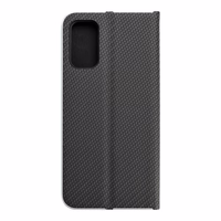 Dėklas telefonui LUNA Book Carbon Xiaomi Redmi Note 10 5G / Poco M3 Pro / Poco M3 Pro 5G juodas