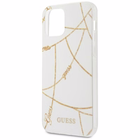 Guess Gold Chain Collection dėklas telefonui iPhone 12 Pro Max 6.7" - balta