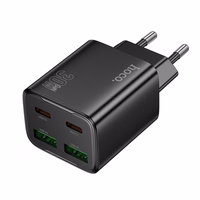 Įkroviklis telefonui Hoco 2 x USB C + 2 x USB A QC3.0 PD 3A 30W N56 juodas