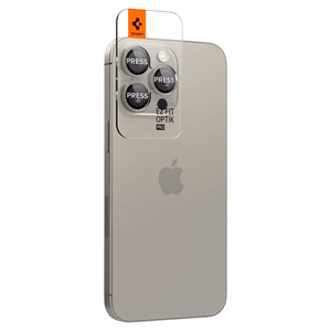 Spigen Optik.tR EZ Fit kameros apsauga iPhone 14 Pro / Pro Max / 15 Pro / Pro Max – natūralus titanas, 2 vnt.