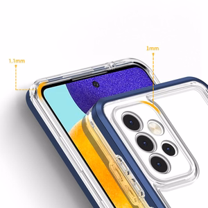 Clear 3in1 dėklas telefonui Samsung Galaxy A73 rėmelio gelis mėlyna