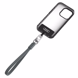 Audi universalus telefono dirželis 28cm 10mm odinis pilkas AU-HSLSL-GT/D1-GY