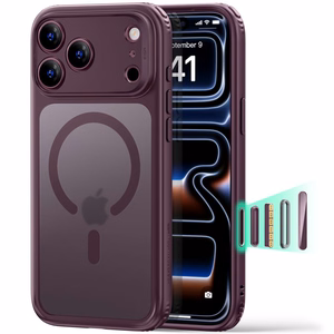 ESR Classic Hybrid MagSafe dėklas, skirtas iPhone 18 Pro Max / 17 Pro Max, tamsiai vyšninės spalvos