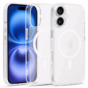Liavec Blizgus Magnetinis Skaidrus dėklas telefonui Iphone 16 balta