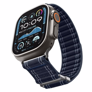 SPIGEN WBF0 dirželis APPLE WATCH 8 / 9 / 10 / 11 / SE / ULTRA (44 / 45 / 46 / 49 MM) tamsiai mėlynas