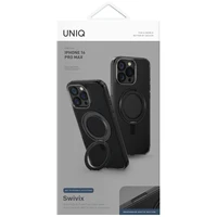 Uniq Swivix 360 sukamas stovas dėklas telefonui iPhone 16 Pro Max - juodas