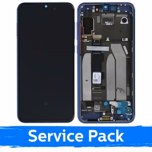 Ekranas skirtas Xiaomi Mi 9 SE su rėmeliu  / Blue / (Service Pack)