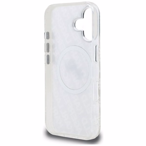Karl Lagerfeld IML Glitter Karl & Choupette Heads Logo MagSafe dėklas iPhone 16 - pilkas