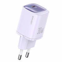 USAMS Tinklo įkroviklis CC251 30W GaN USB-C Fast Charging HC Series violetinis CC251TC03