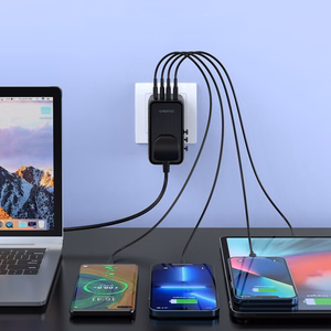 Choetech PD6028 EU / US / AUS / UK kelioninis adapteris 2x USB-C 2x USB-A 100W - juodas