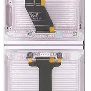 Originalus Samsung F731 / Galaxy Z Flip5 5G vidinis LCD ekrano ir jutiklinio skydelio modulis su rėmeliu, levandų spalvos (naudotas, C klasė)
