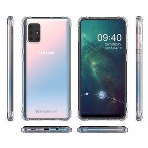 Dėklas telefonui Wozinsky – atsparus smūgiams, patvarus su militarinės klasės apsauga, skirtas Samsung Galaxy A72 4G, skaidrus
