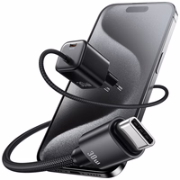 Tinklo įkroviklis USAMS JC Series CC264 30W GaN Mini Fast Charger 2xUSB-C juodas