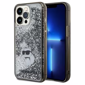 Karl Lagerfeld Liquid Glitter Choupette dėklas telefonui iPhone 13 Pro / 13 - permatomas