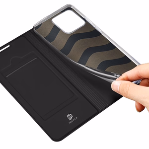 Dux Ducis Skin Pro dėklas telefonui su atvartu Realme Narzo 50A, juodas