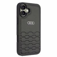 Audi Sintetinės odos iPhone 16 Plus 6.7" juodas/juodas kietas dėklas AU-TPUPCIP16M-GT/D2-BK