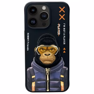 Nimmy Cool&Cute 2.0 beždžionės dėklas iPhone 15 Pro - juodas