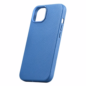 iCarer Litchi Premium odinis dėklas iPhone 14 Plus Magnetinis odinis dėklas su MagSafe Šviesiai mėlynas (WMI14220711-LB)