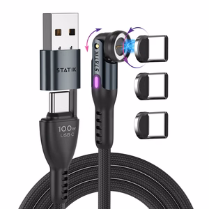 STATIK Statik 360 Pro laidas 2.0 USB-C; 1 m, juodas