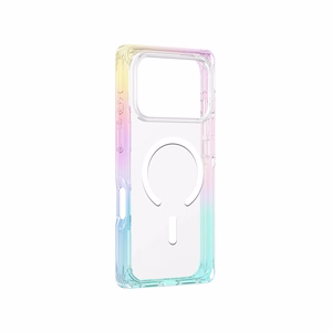 AmazingThing Omni dėklas telefonui iPhone 17 Pro, suderinamas su MagSafe – skaidrus vaivorykštinis