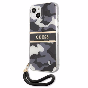 Guess GUHCP13SKCABBK iPhone 13 mini 5.4" чёрный/чёрный жёсткий чехол Camo Strap Collection