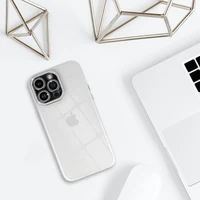 Dėklas fotoaparatui Iphone 13 Pro Max su skystais blizgučiais - skaidrus