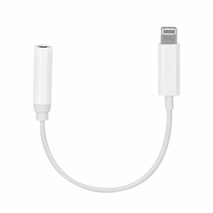 Adapteris AUX Lightning (vyriškas) į Jack 3,5 mm (moteriškas) baltas