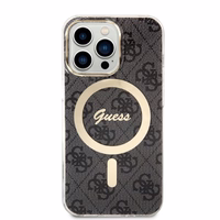 Rinkinys Guess GUBPP13LH4EACSK dėklas + įkroviklis iPhone 13 Pro juodas kietas dėklas su 4G raštu Magnetinis