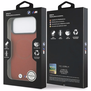 BMW M FW metalinis MagSafe dėklas su logotipu iPhone 17 Pro Max - Raudonas