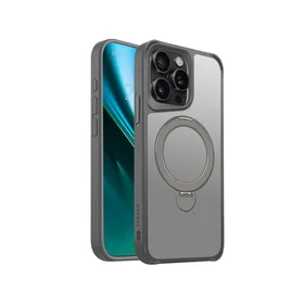 Etteri Matinis Magnetinis žiedas dėklas telefonui iPhone 15 Pro Max 6,7" pilkas