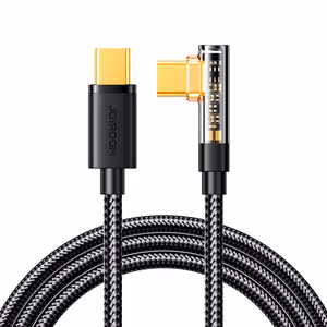 Joyroom žaidimų kabelis S-CC100A6 USB-C (kampinis) / USB-C (tiesus) 100W 1.2m - juodas