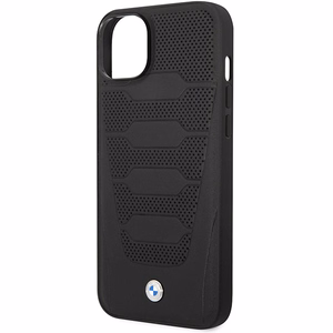 Dėklas telefonui BMW BMHCP14S22RPSK iPhone 14 6.1 - juodas odinis sėdynių raštas